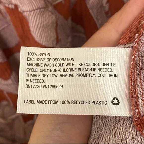 Knox Rose long maxi boho button front tassel tropical red short sleeve dress M - Picture 10 of 12